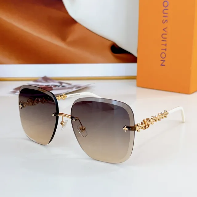 Louis Vuitton Floral Chain Monogram Rimless Shield Sunglasses 9