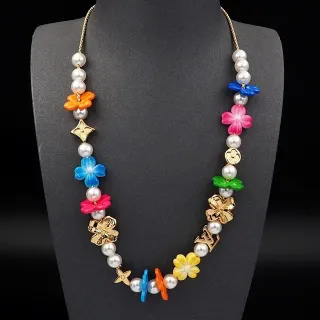 Louis Vuitton Floral Pearl Monogram Necklace