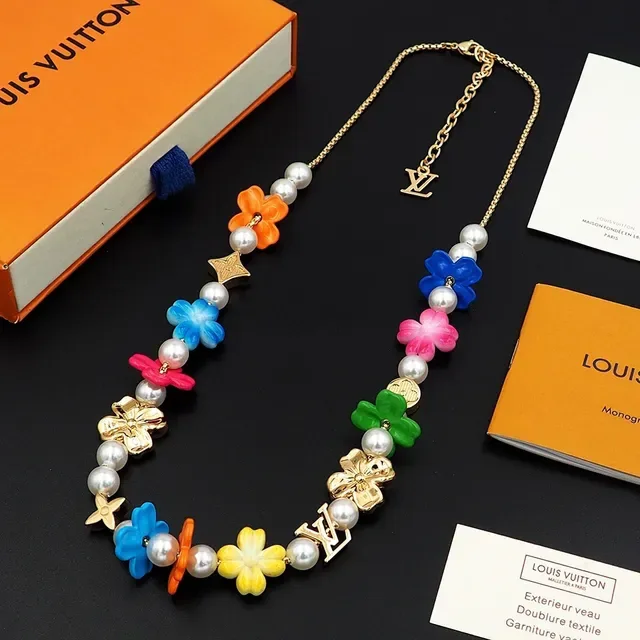 Louis Vuitton Floral Pearl Monogram Necklace 6