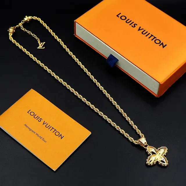 Louis Vuitton Four-Petal Pendant Rope Chain Necklace 4