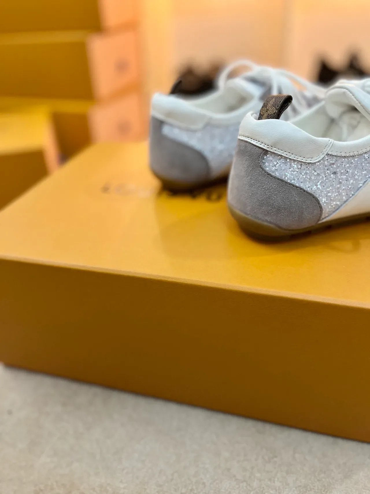 Louis Vuitton Glitter and Gray Mixed-Material Lifestyle Sneakers 2