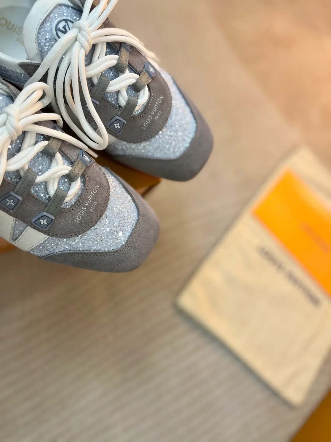 Louis Vuitton Glitter and Gray Mixed-Material Lifestyle Sneakers 3
