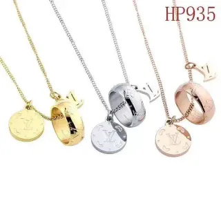 Louis Vuitton Gold Silver Monogrammed Pendant Dual-Charm Necklace