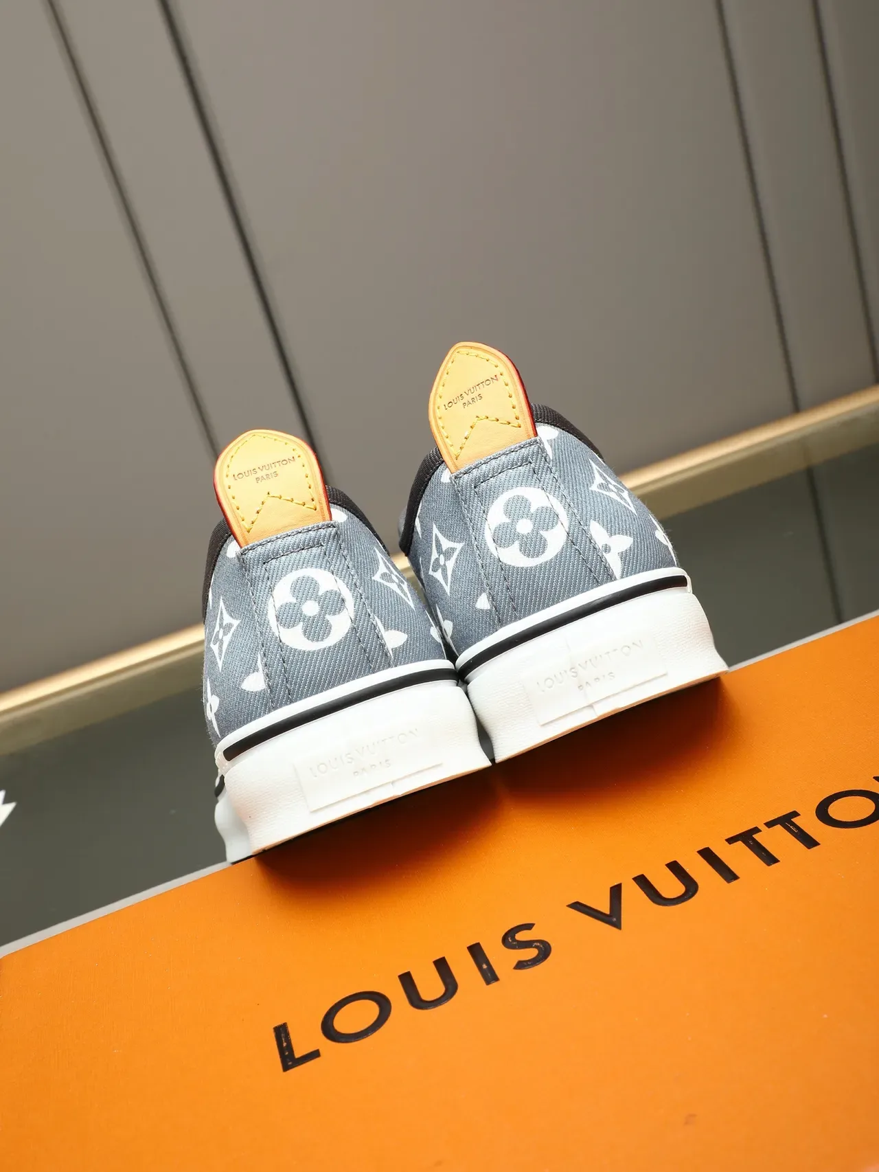 Louis Vuitton Gray White Monogram Canvas Low-Top Lace-Up Lifestyle Sneakers 3