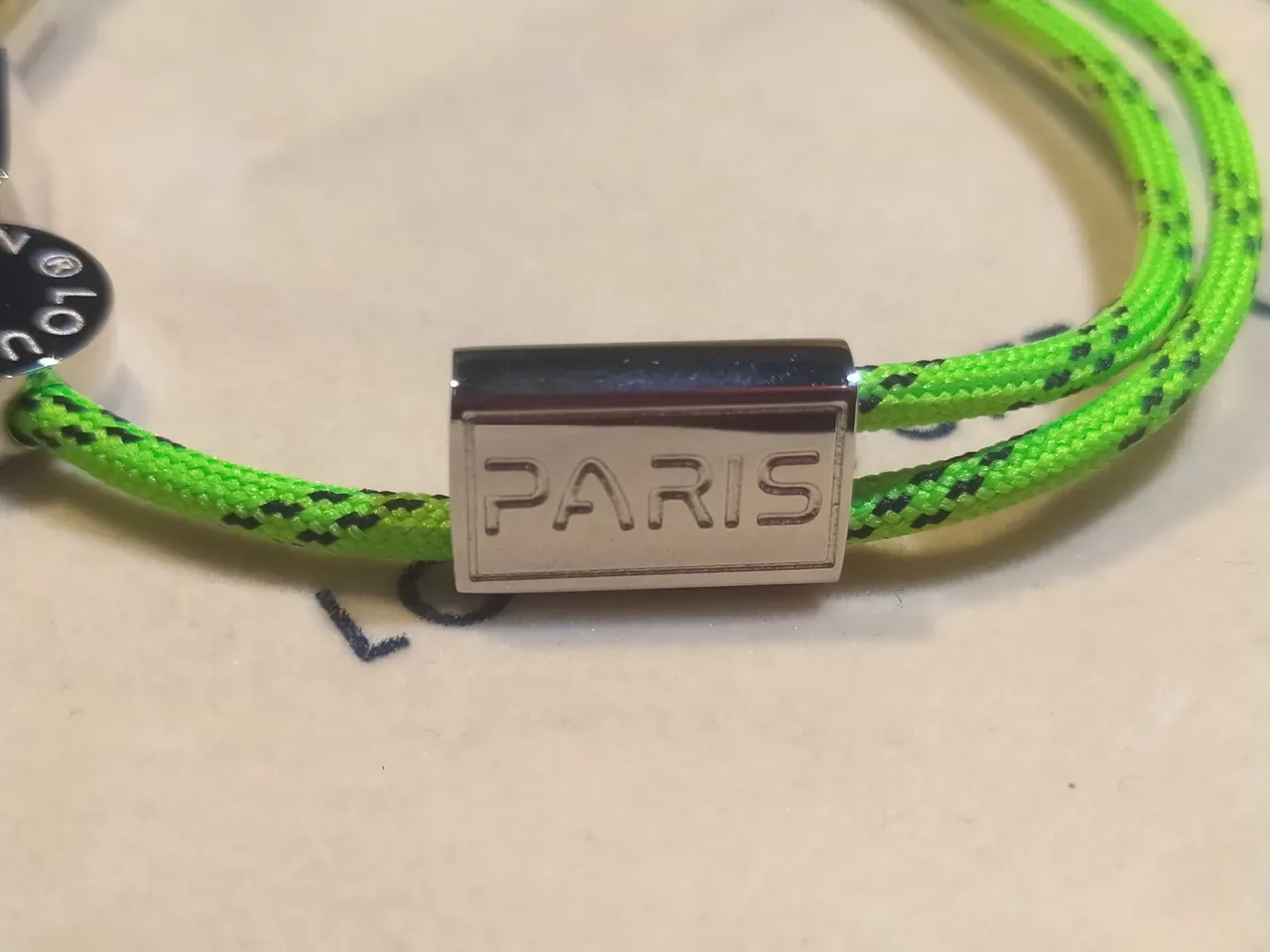 Louis Vuitton Green Gold Neon Braided Cord Rectangular Plaques Bracelet 5