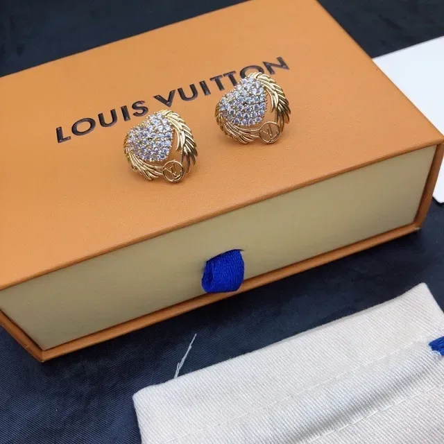 Louis Vuitton Heart and Wings Pavé Crystal Gold-Tone Stud Earrings 8