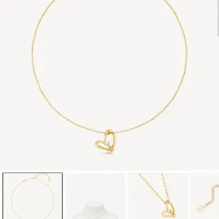 Louis Vuitton Heart Necklace Gold-Tone Open Heart Pendant Necklace