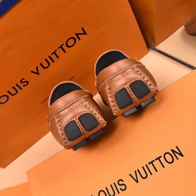 Louis Vuitton Horsebit 1955 Tan Pebbled Leather Loafers 3