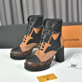 Louis Vuitton Le Cagole Patchwork Monogram Ankle Boots