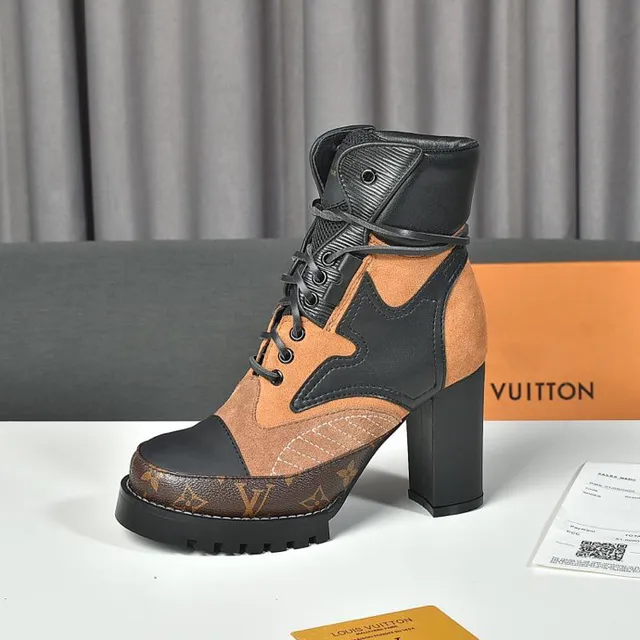 Louis Vuitton Le Cagole Patchwork Monogram Ankle Boots 5