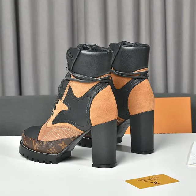 Louis Vuitton Le Cagole Patchwork Monogram Ankle Boots 7