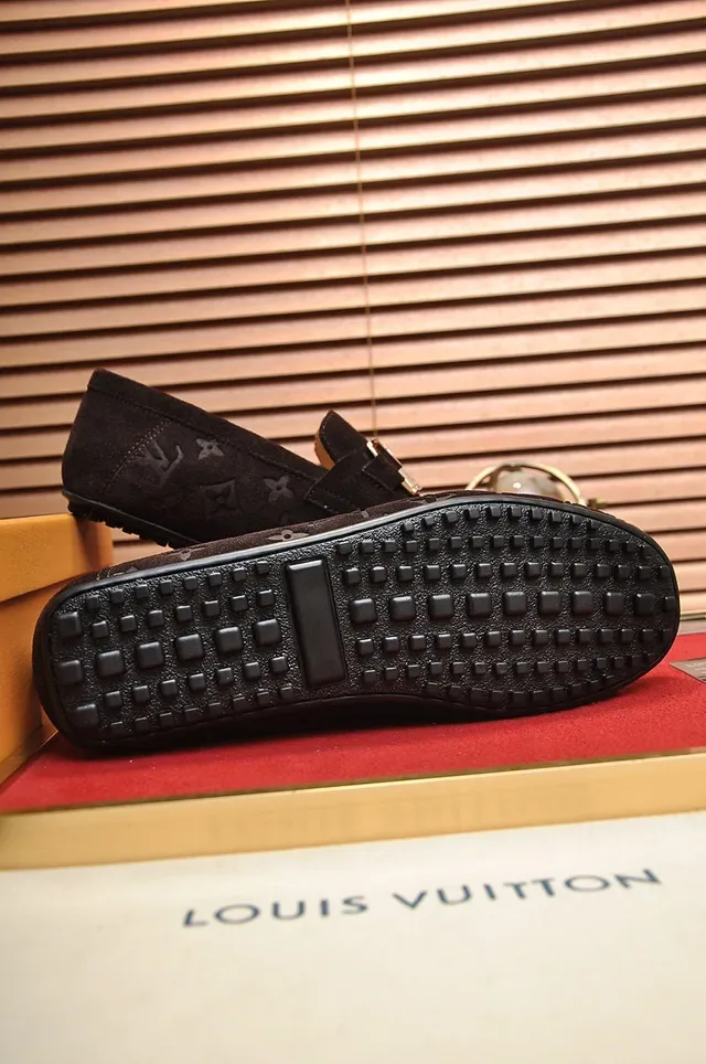 Louis Vuitton Loafer Brown Gold Monogrammed Suede Twist-Lock Buckle Loafer 3