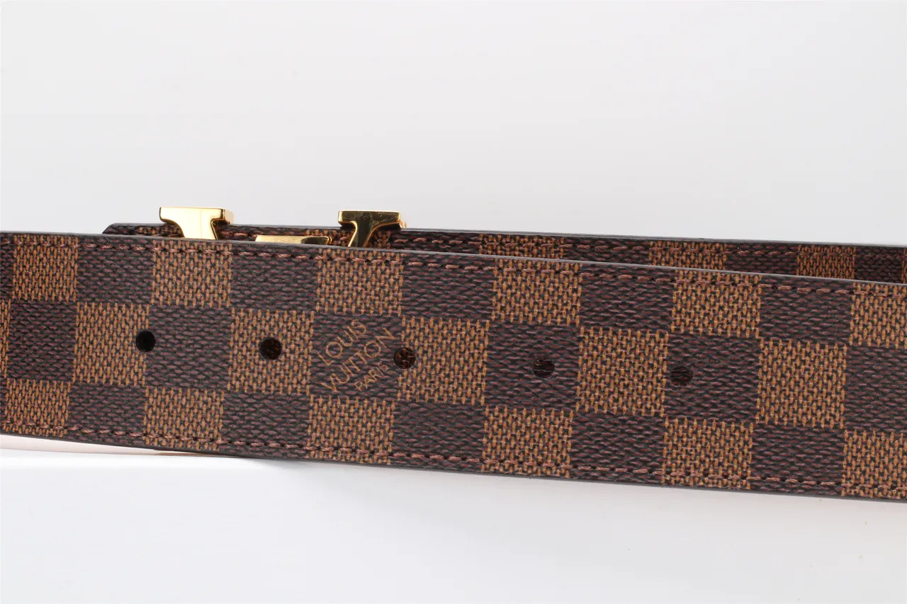 Louis Vuitton LV Belt Damier Ebène Brown Canvas Leather Belt 6