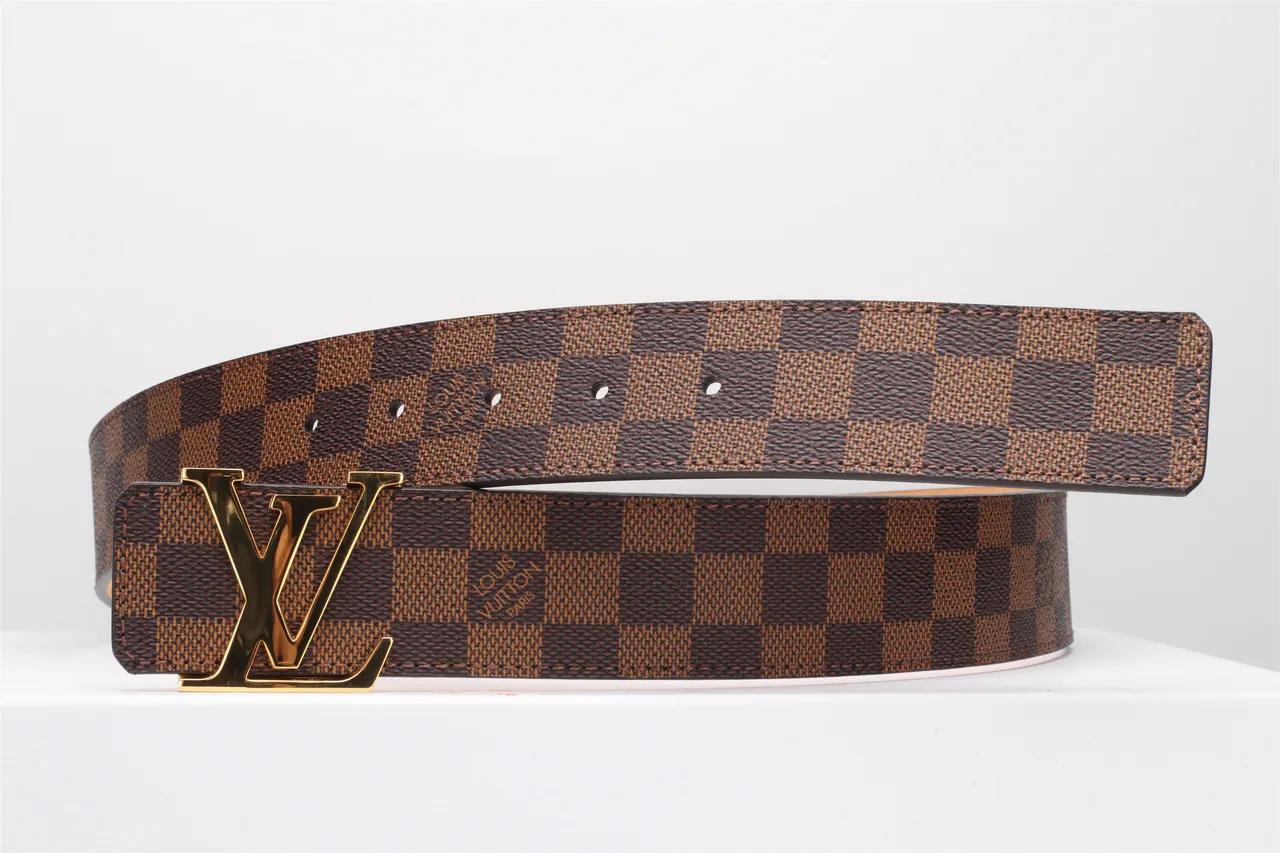 Louis Vuitton LV Belt Damier Ebène Brown Canvas Leather Belt 7