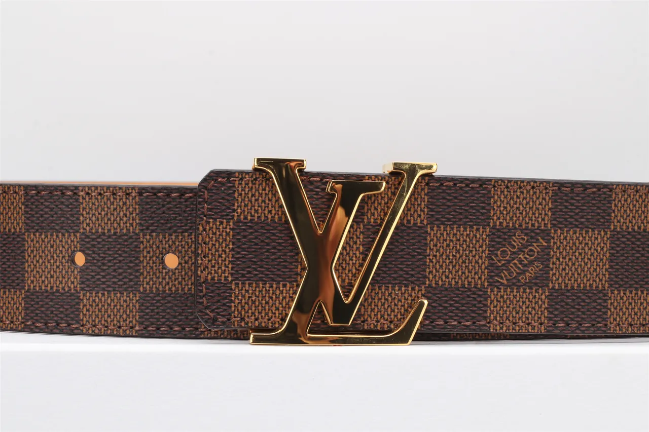 Louis Vuitton LV Belt Damier Ebène Brown Canvas Leather Belt 8