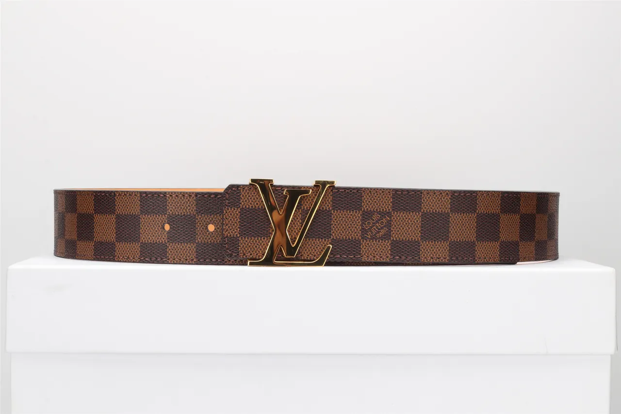 Louis Vuitton LV Belt Damier Ebène Brown Canvas Leather Belt 10