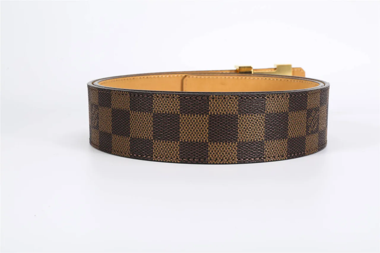 Louis Vuitton LV Damier Ebène Ceinture Marron Tan Cuir 4
