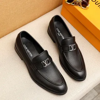 路易威登 LV 扣带乐福鞋 黑色压纹皮革乐福鞋