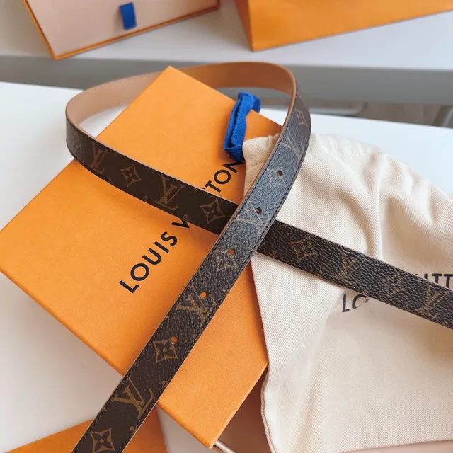 Ceinture Louis Vuitton LV circulaire marron doré monogramme toile boucle circulaire cuir 5