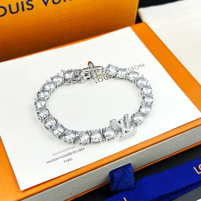 Louis Vuitton LV Crystals Crystal-Encrusted Monogram Bracelet 9