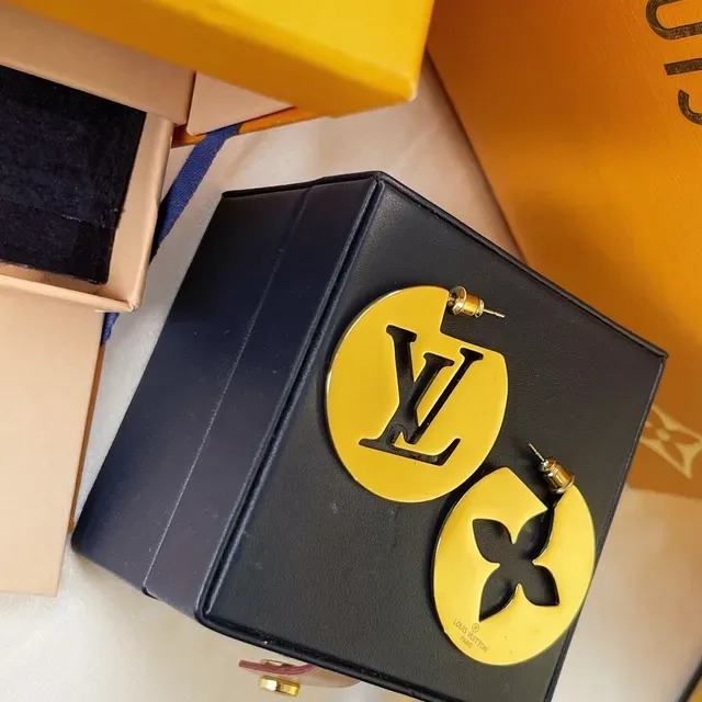 Louis Vuitton LV Flower Circular Gold-Tone Monogram Earrings 2