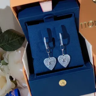 Louis Vuitton LV Heart Pavé Crystal Heart Earrings