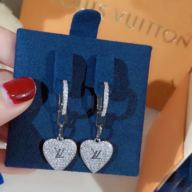 Louis Vuitton LV Heart Pavé Crystal Heart Earrings 2