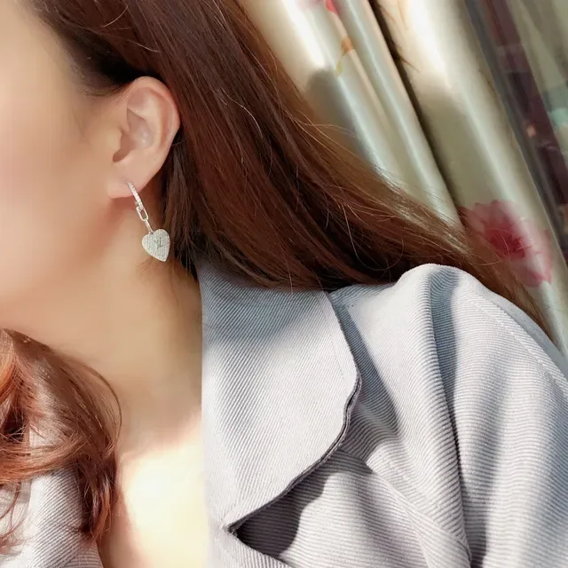 Louis Vuitton LV Heart Pavé Crystal Heart Earrings 5