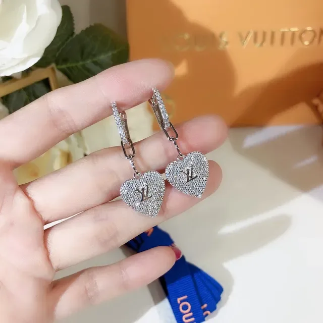 Louis Vuitton LV Heart Pavé Crystal Heart Earrings 6