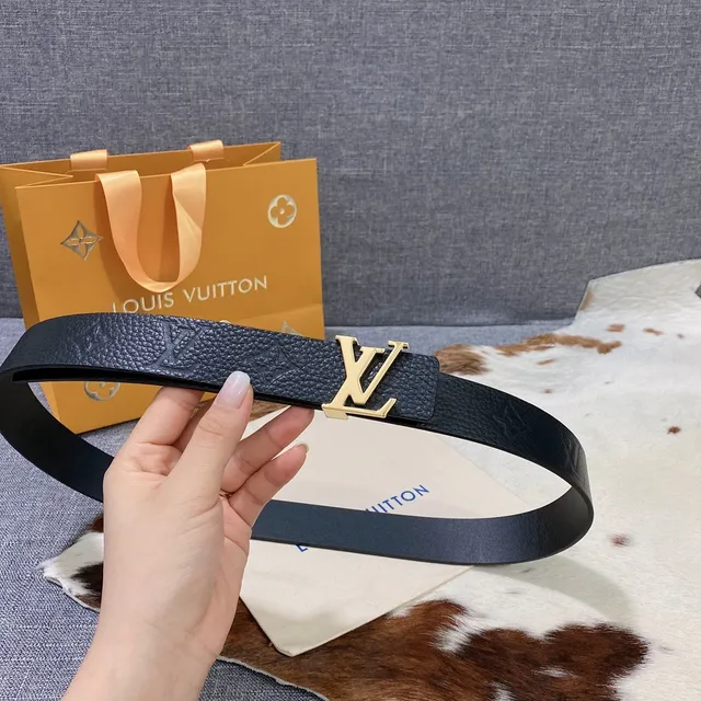 Louis Vuitton LV Initiales Black Pebbled Leather Belt 5