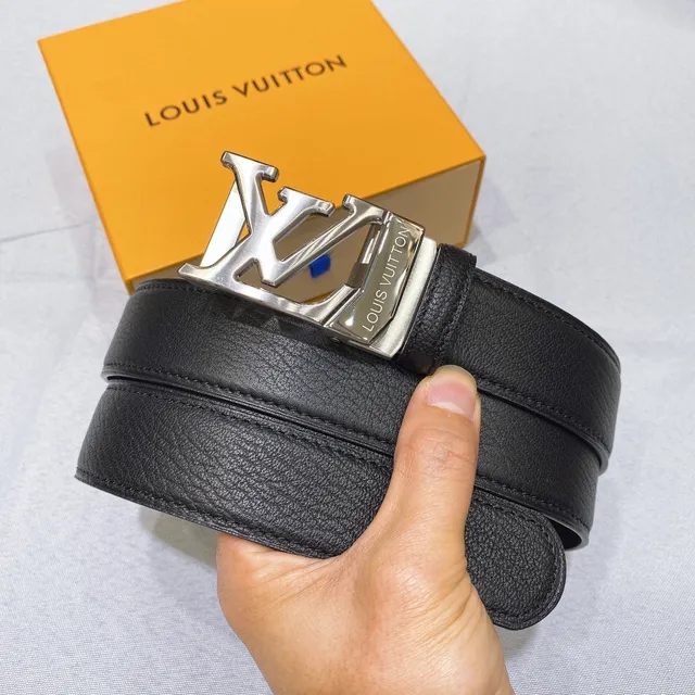 Louis Vuitton LV Initiales Black Pebbled Leather Belt 2