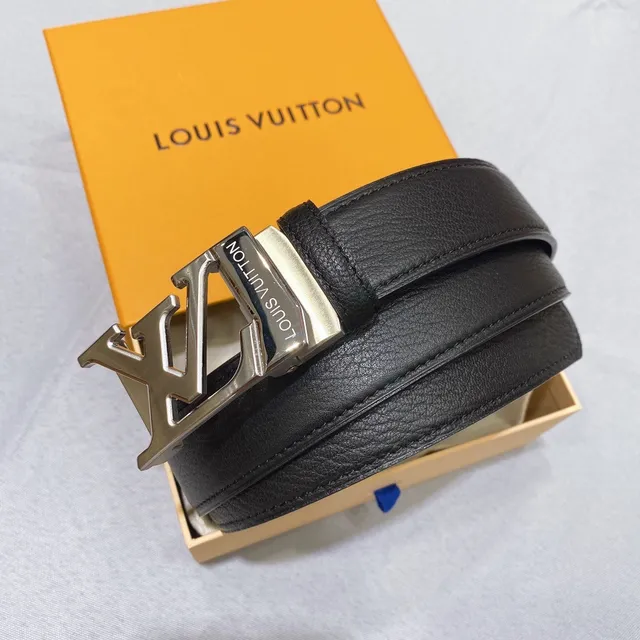 Louis Vuitton LV Initiales Black Pebbled Leather Belt 3