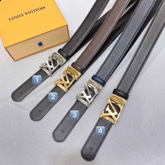 Louis Vuitton LV Initiales Black Pebbled Leather Belt 4