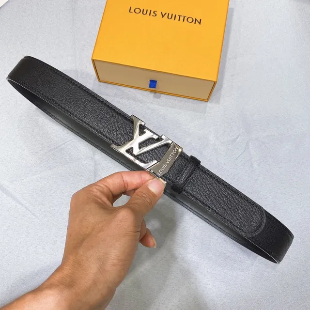 Louis Vuitton LV Initiales Black Pebbled Leather Belt 5