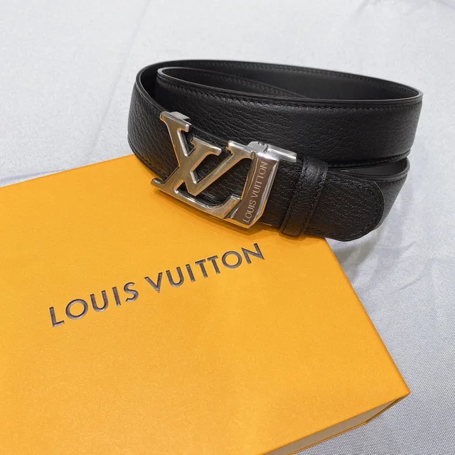 Louis Vuitton LV Initiales Black Pebbled Leather Belt 6