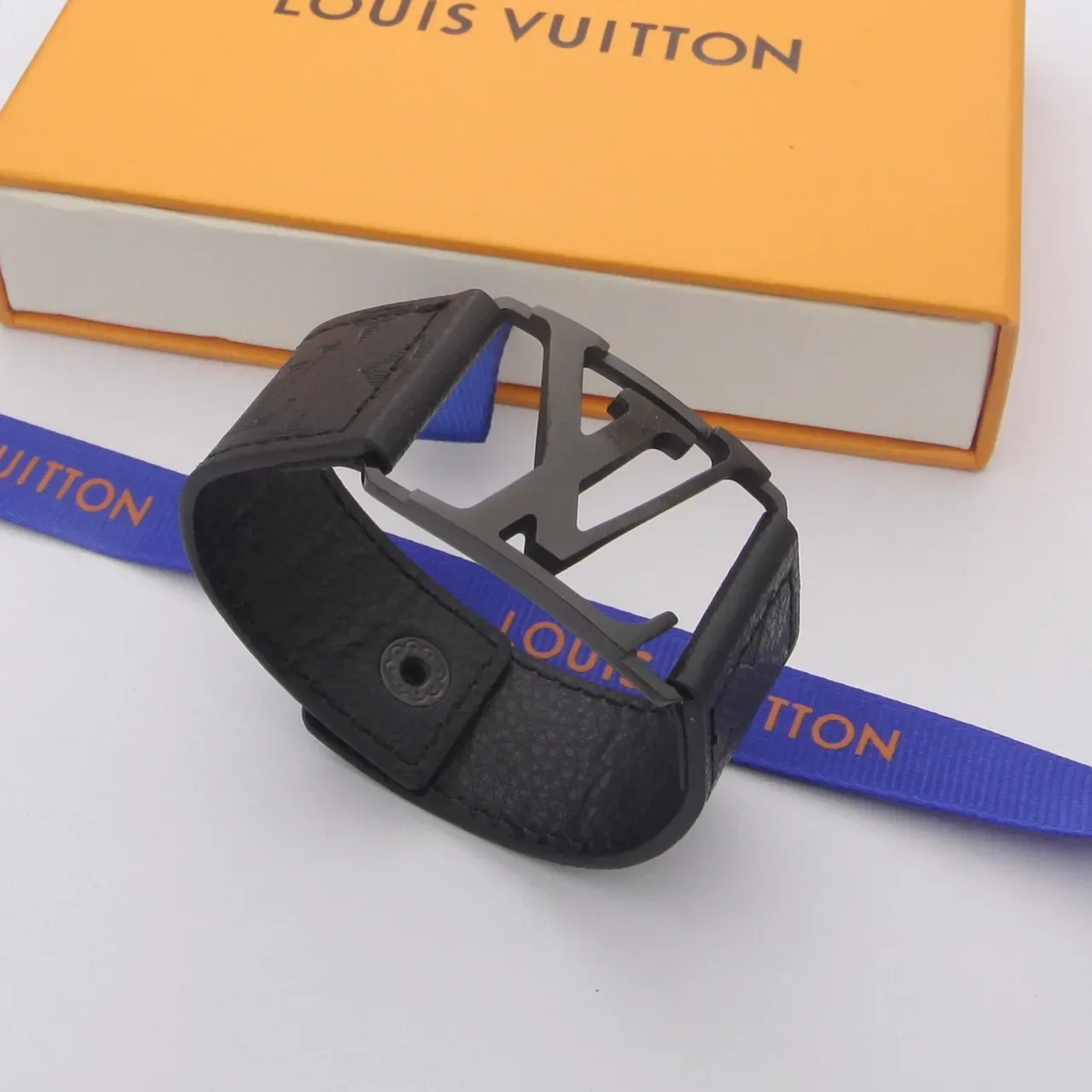 Louis Vuitton LV Initiales Brown Monogram Canvas and Tan Leather Bracelet 3