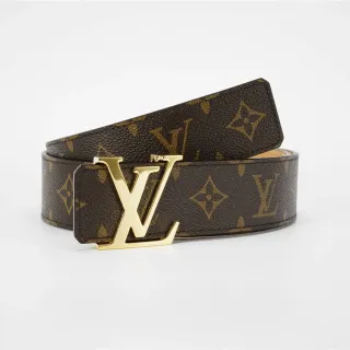 لويس فيتون LV Initiales حزام جلد بني Monogram كانفاس