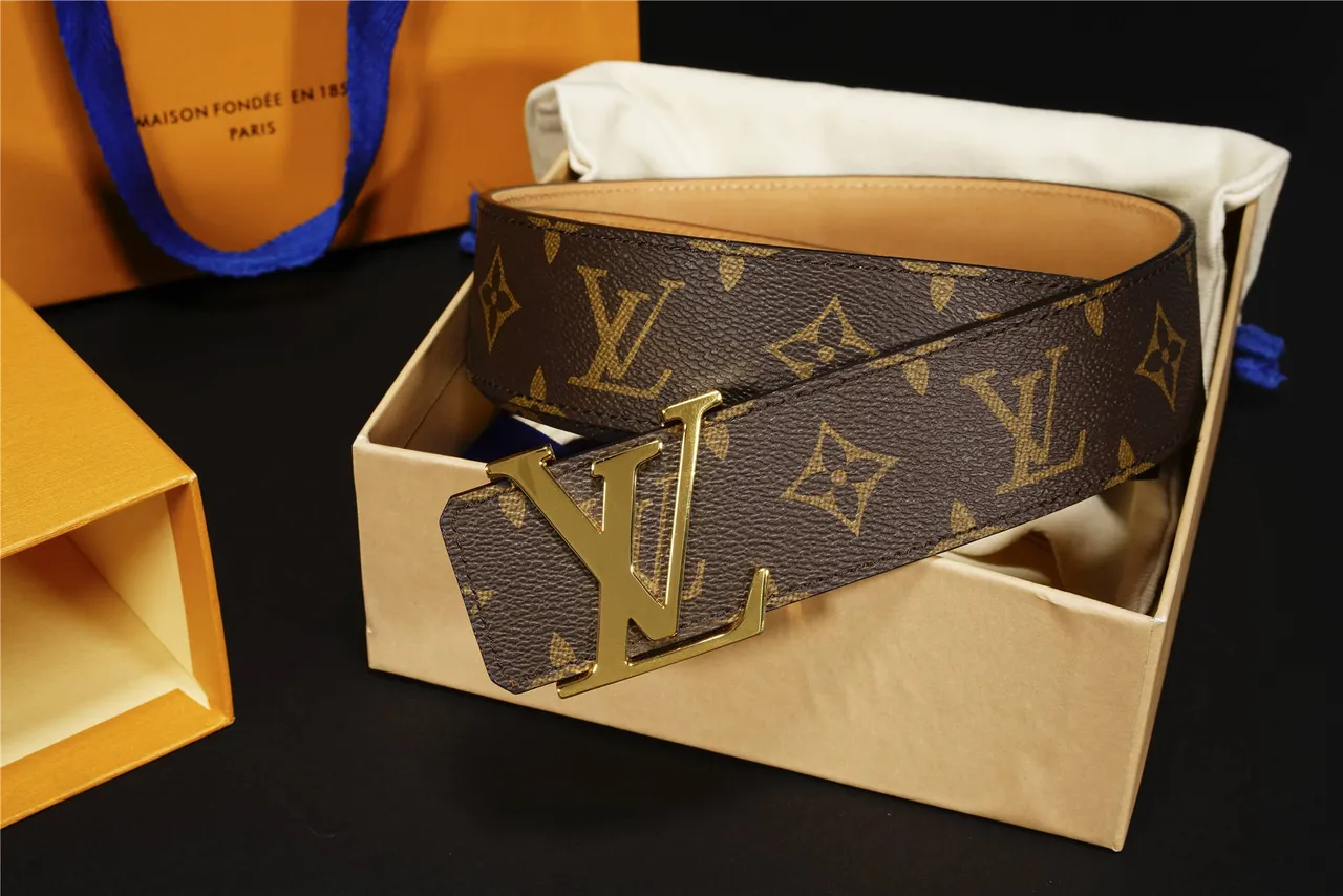 Louis Vuitton LV Initiales Brown Monogram Canvas Leather Belt 4