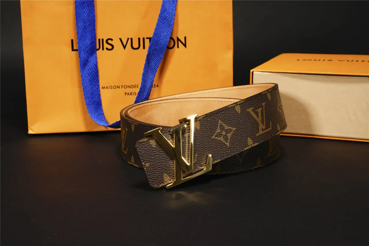 Louis Vuitton LV Initiales Brown Monogram Canvas Leather Belt 5