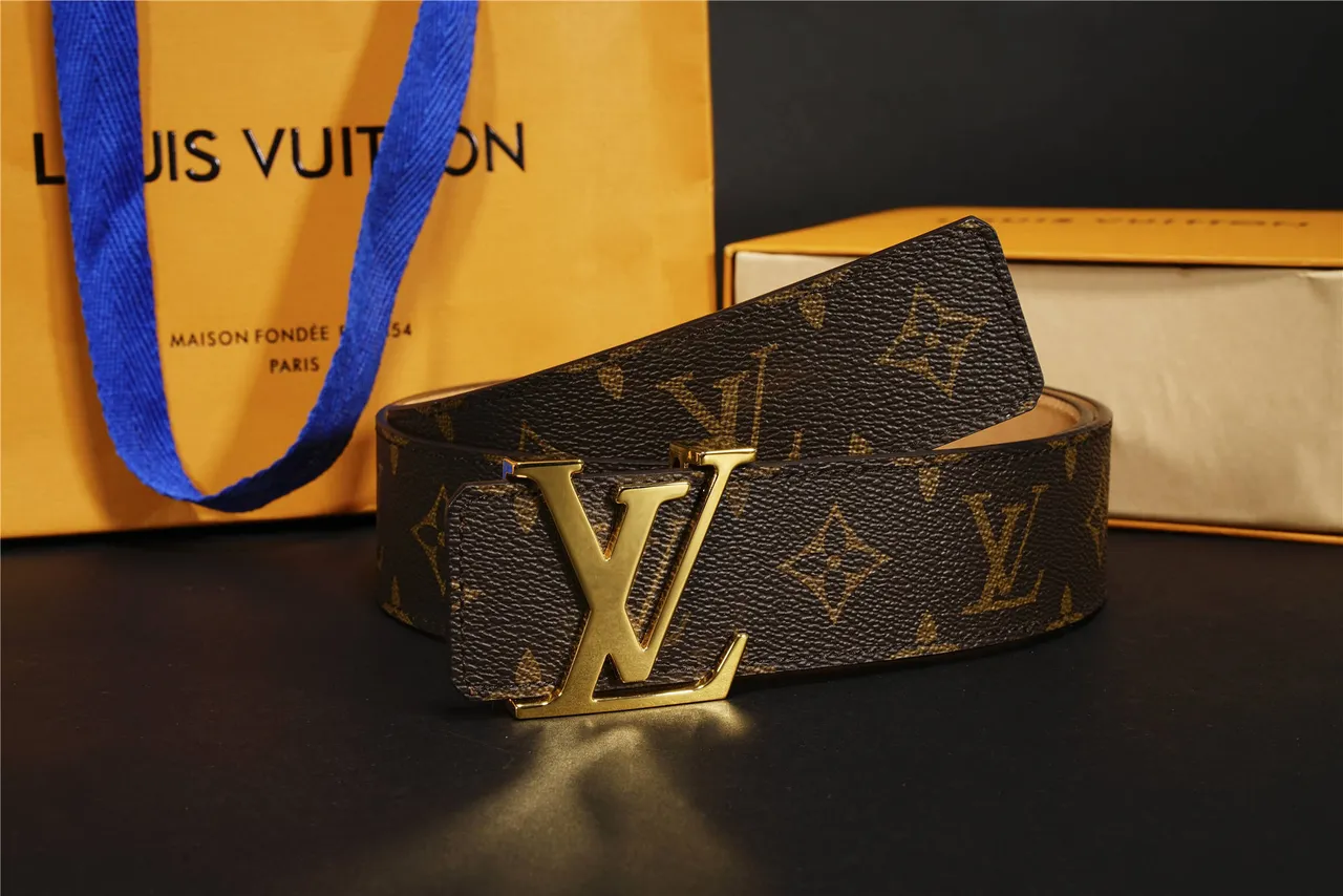 Louis Vuitton LV Initiales Brown Monogram Canvas Leather Belt 6