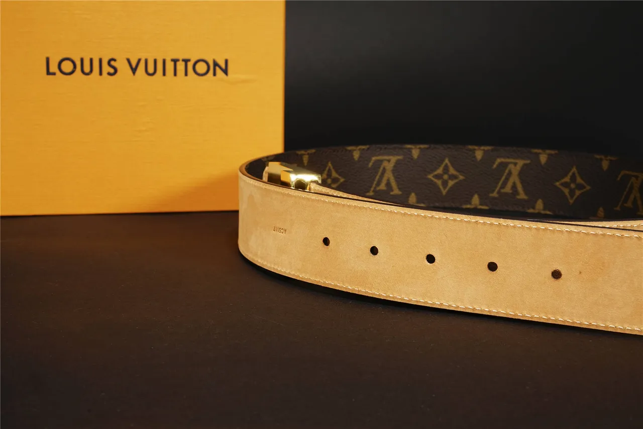 Louis Vuitton LV Initiales Brown Monogram Canvas Leather Belt 7
