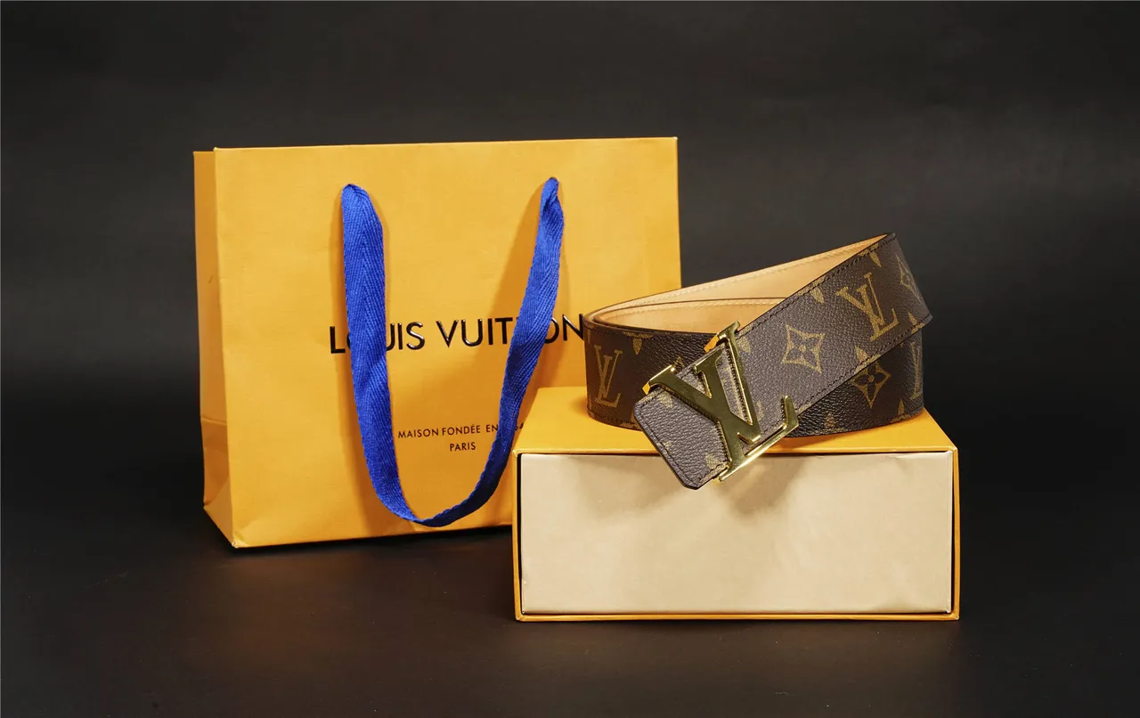 Louis Vuitton LV Initiales Brown Monogram Canvas Leather Belt 9