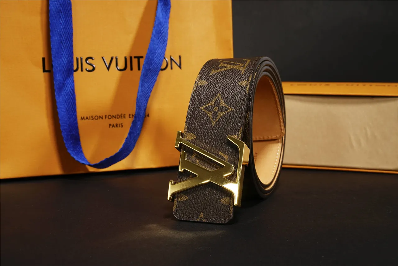 Louis Vuitton LV Initiales Brown Monogram Canvas Leather Belt 11