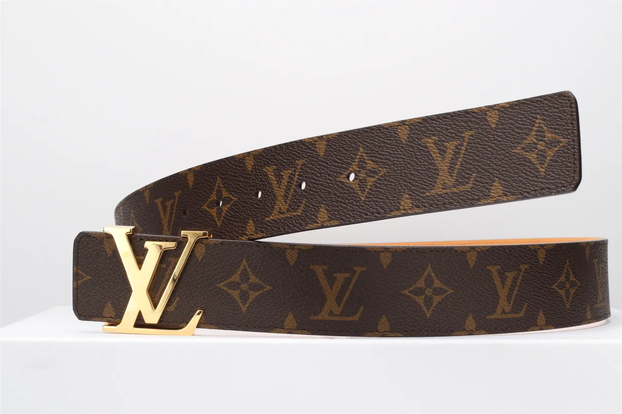 Louis Vuitton LV Initiales Brown Monogram Canvas Leather Belt 20
