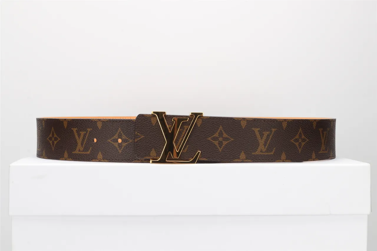 Louis Vuitton LV Initiales Brown Monogram Canvas Leather Belt 22