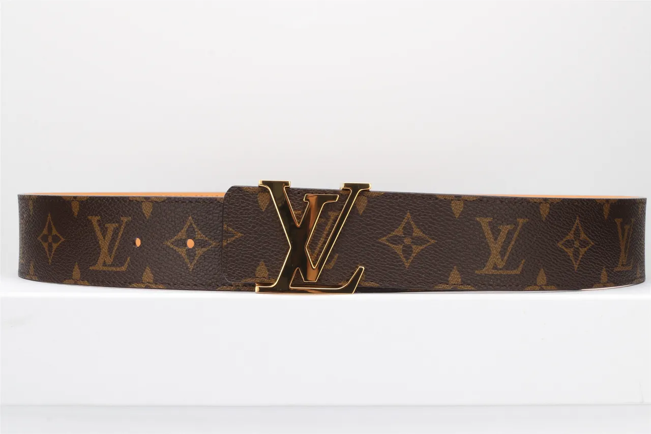 Louis Vuitton LV Initiales Brown Monogram Canvas Leather Belt 23