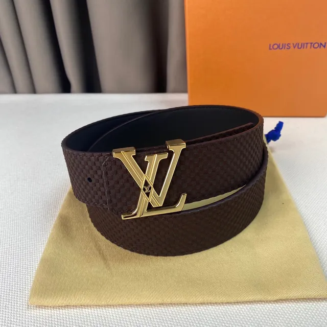 Louis Vuitton LV Initiales Brown Woven Leather Belt 4