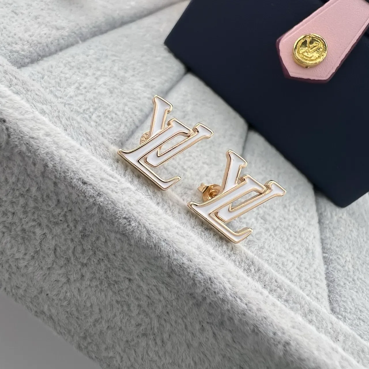 Louis Vuitton LV Initiales Enamel Stud Earrings 4