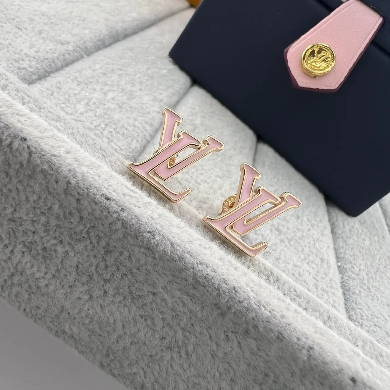 Louis Vuitton LV Initiales Enamel Stud Earrings 6
