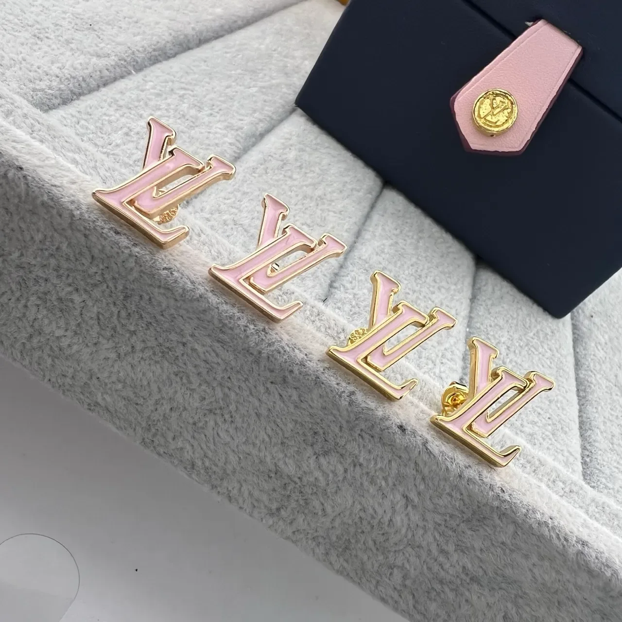 Louis Vuitton LV Initiales Enamel Stud Earrings 7